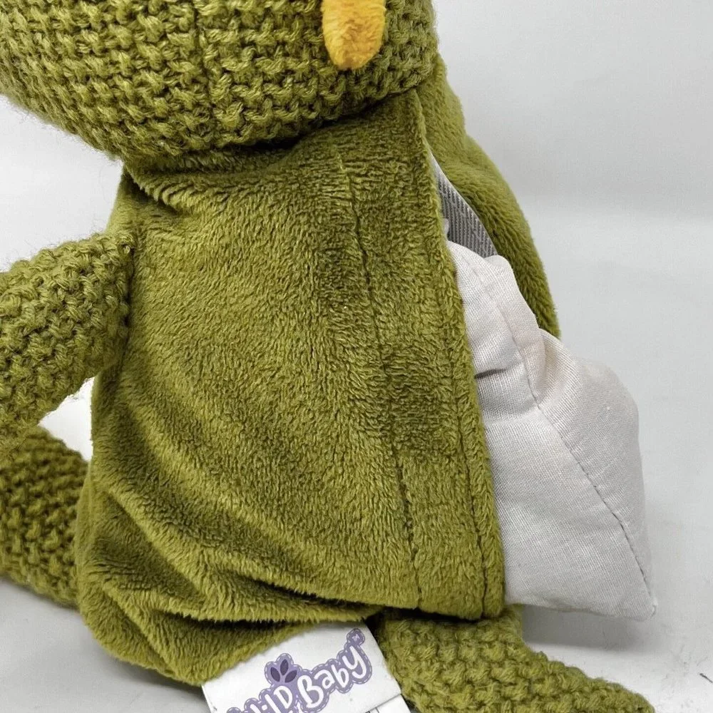 Wild Baby Waffle Knit Dinosaur Green Gold Plush 12